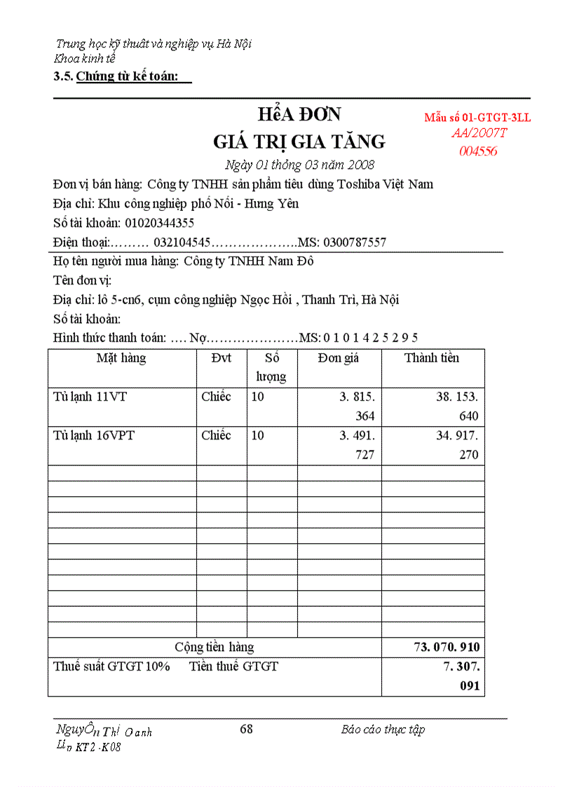 image for page Thực trạng công tác hạch toán kế toán tổng hợp tại Công ty TNHH NAM ĐÔ