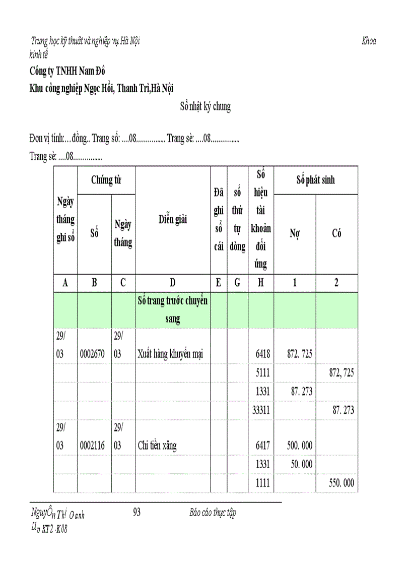 image for page Thực trạng công tác hạch toán kế toán tổng hợp tại Công ty TNHH NAM ĐÔ