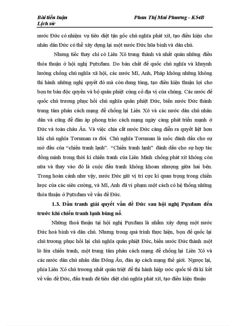 image for page Những diễn biến chủ yếu của cuộc chiến tranh lạnh giữa hai cực Xô- Mĩ và khối Đông- Tây qua việc giải quyết vấn đề Đức sau năm 1945