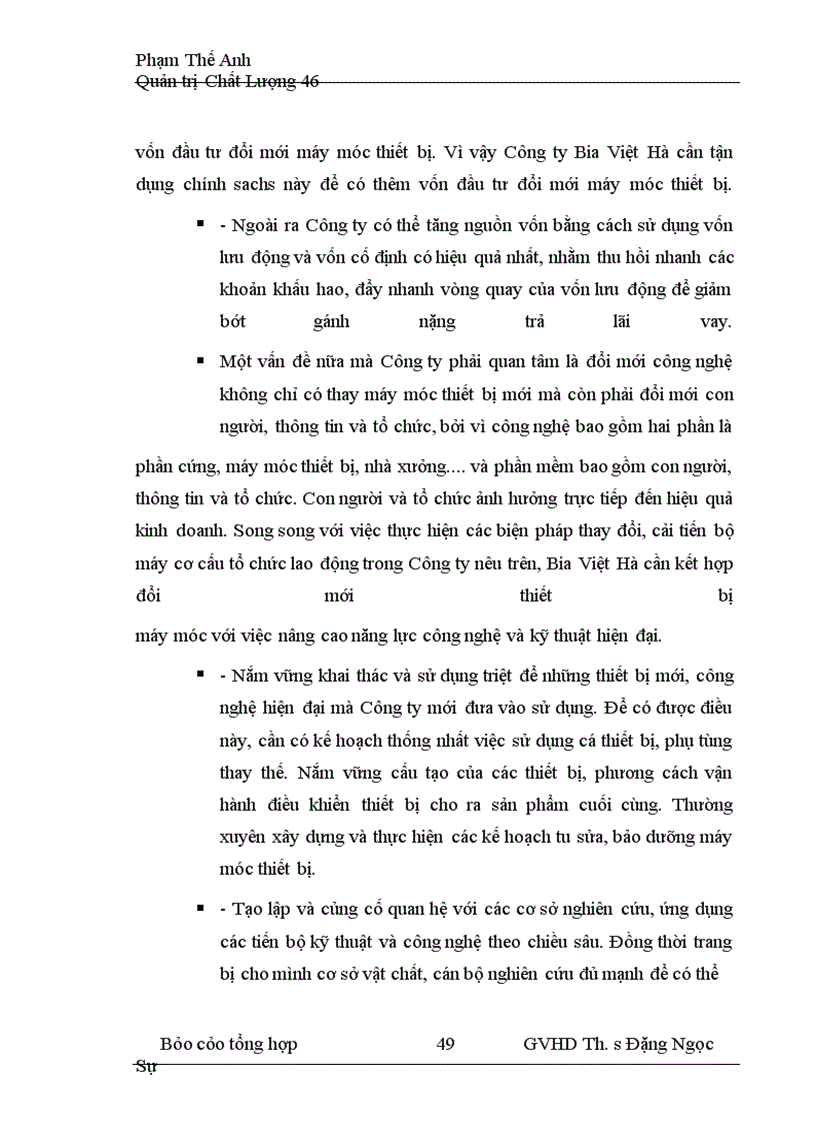 image for page Hoạt động nâng cao chất lượng quy trình sản xuất bia hơi của công ty việt hà