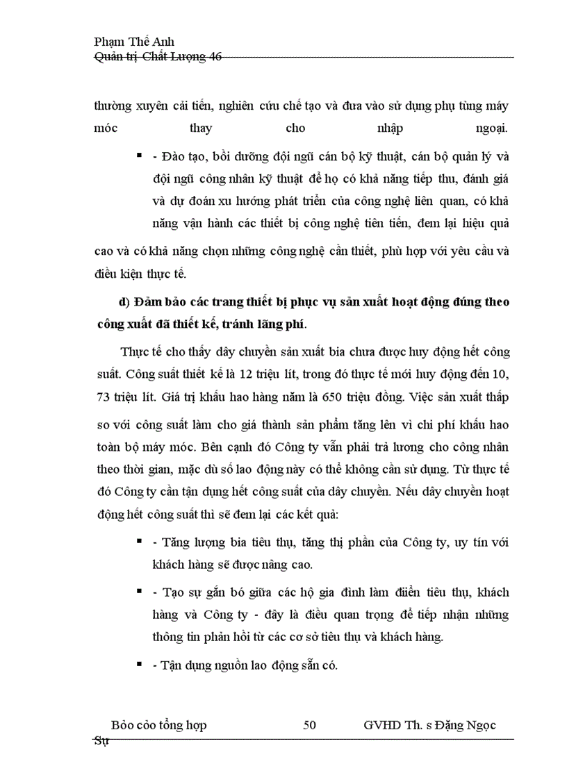 image for page Hoạt động nâng cao chất lượng quy trình sản xuất bia hơi của công ty việt hà