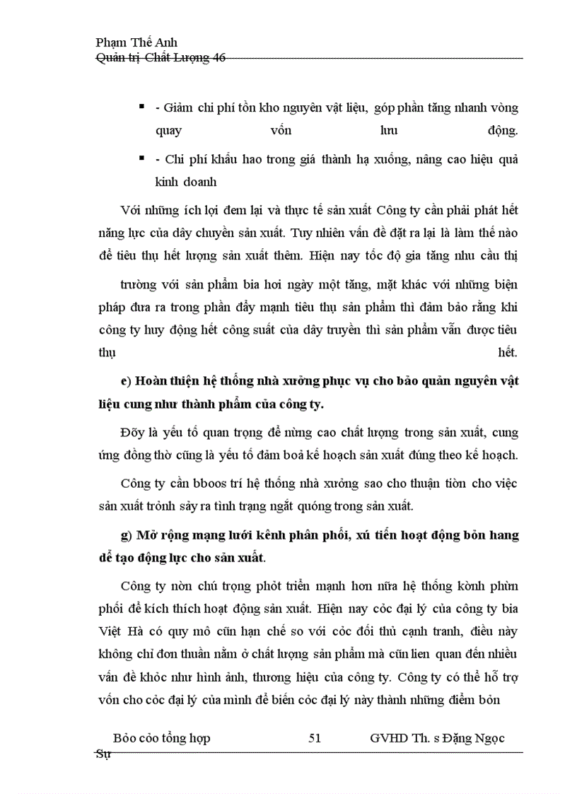 image for page Hoạt động nâng cao chất lượng quy trình sản xuất bia hơi của công ty việt hà