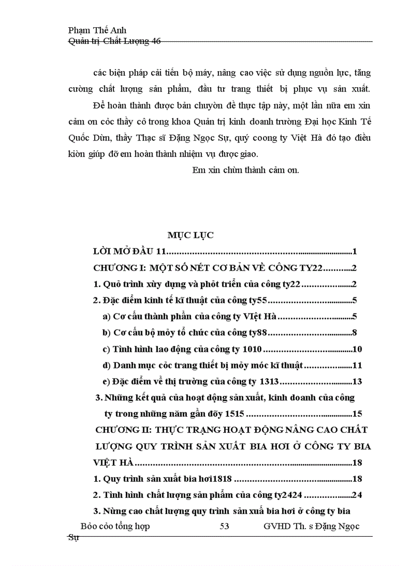 image for page Hoạt động nâng cao chất lượng quy trình sản xuất bia hơi của công ty việt hà