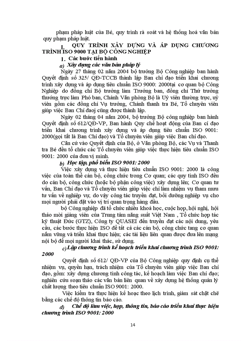 image for page Công tác triển khai thực hiện chương trình ISO