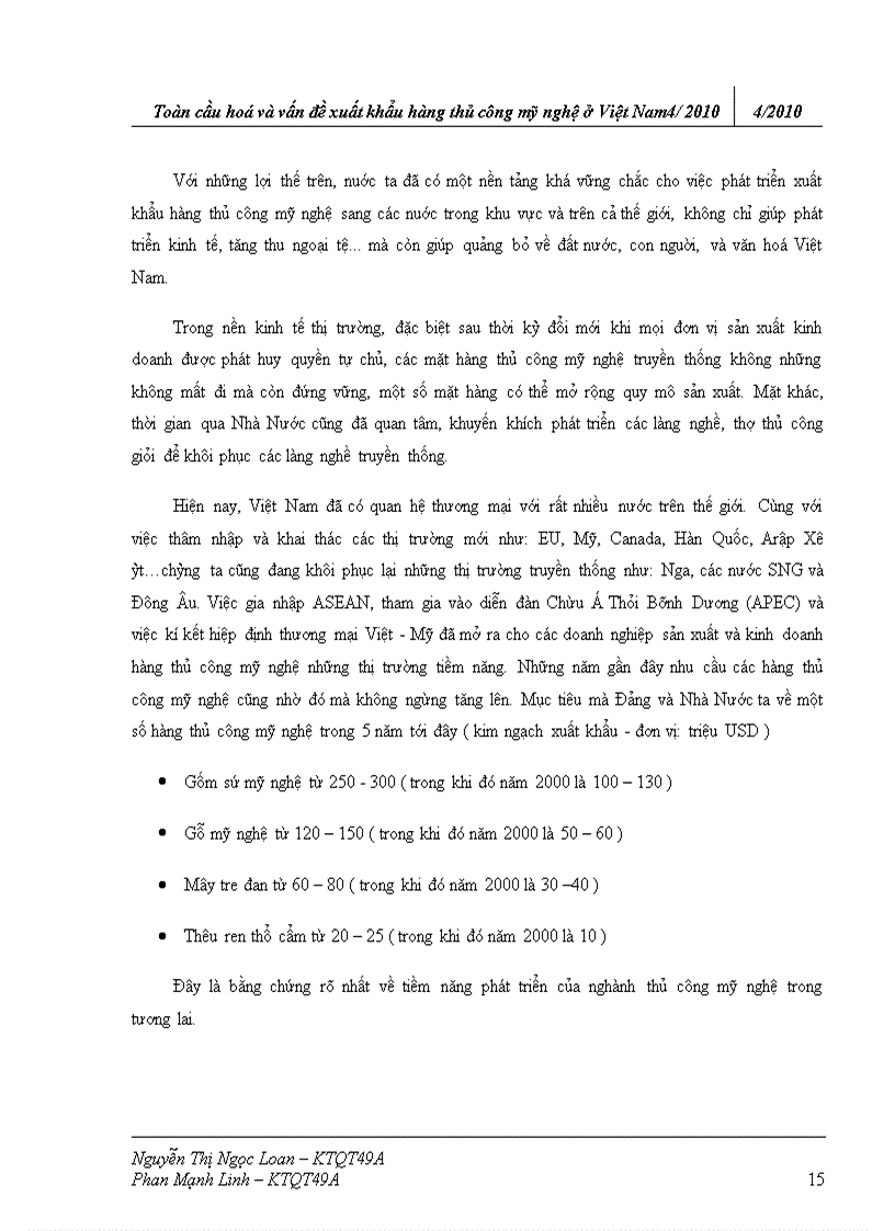 image for page Toàn cầu hoá và vấn đề xuất khẩu hàng thủ ng mỹ nghệ ở Việt Nam