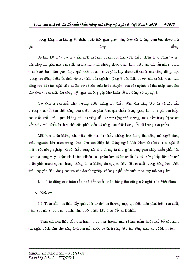 image for page Toàn cầu hoá và vấn đề xuất khẩu hàng thủ ng mỹ nghệ ở Việt Nam