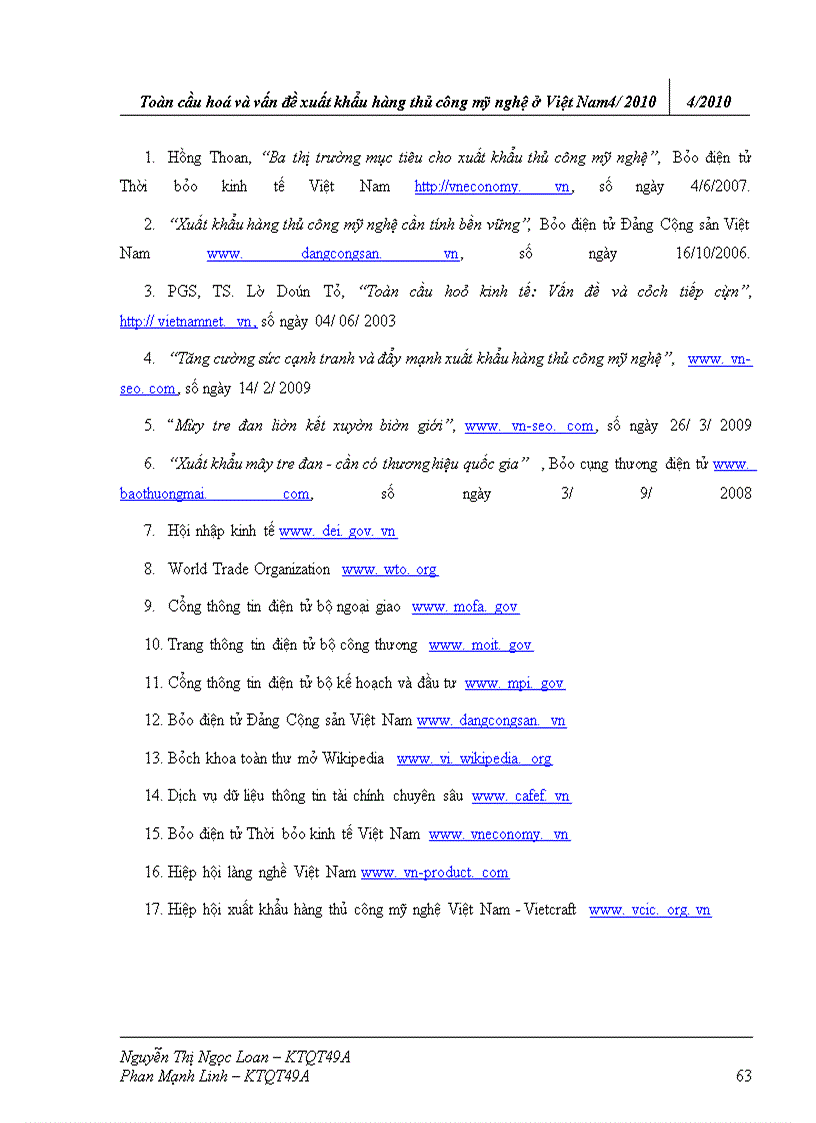 image for page Toàn cầu hoá và vấn đề xuất khẩu hàng thủ ng mỹ nghệ ở Việt Nam