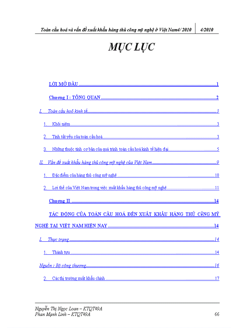 image for page Toàn cầu hoá và vấn đề xuất khẩu hàng thủ ng mỹ nghệ ở Việt Nam