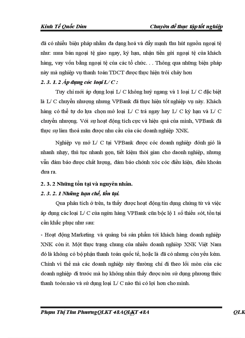 image for page Giải pháp đa dạng hoá các loại L/C trong thanh toán TDCT tại VPBank.