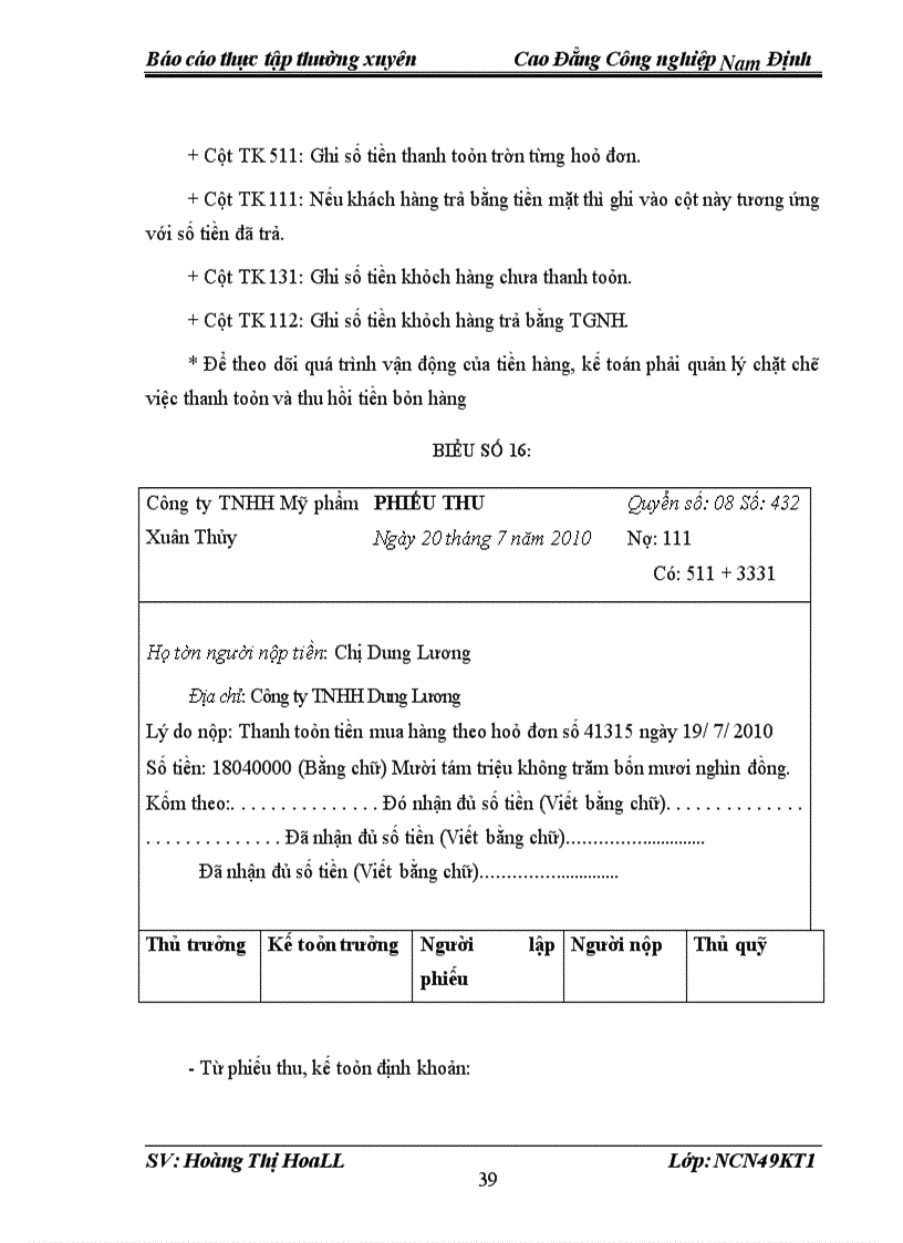 image for page Tổ chức kế toán bán hàng và xác định kết quả bán hàng tại Công ty TNHH Mỹ Phẩm xuân thủy