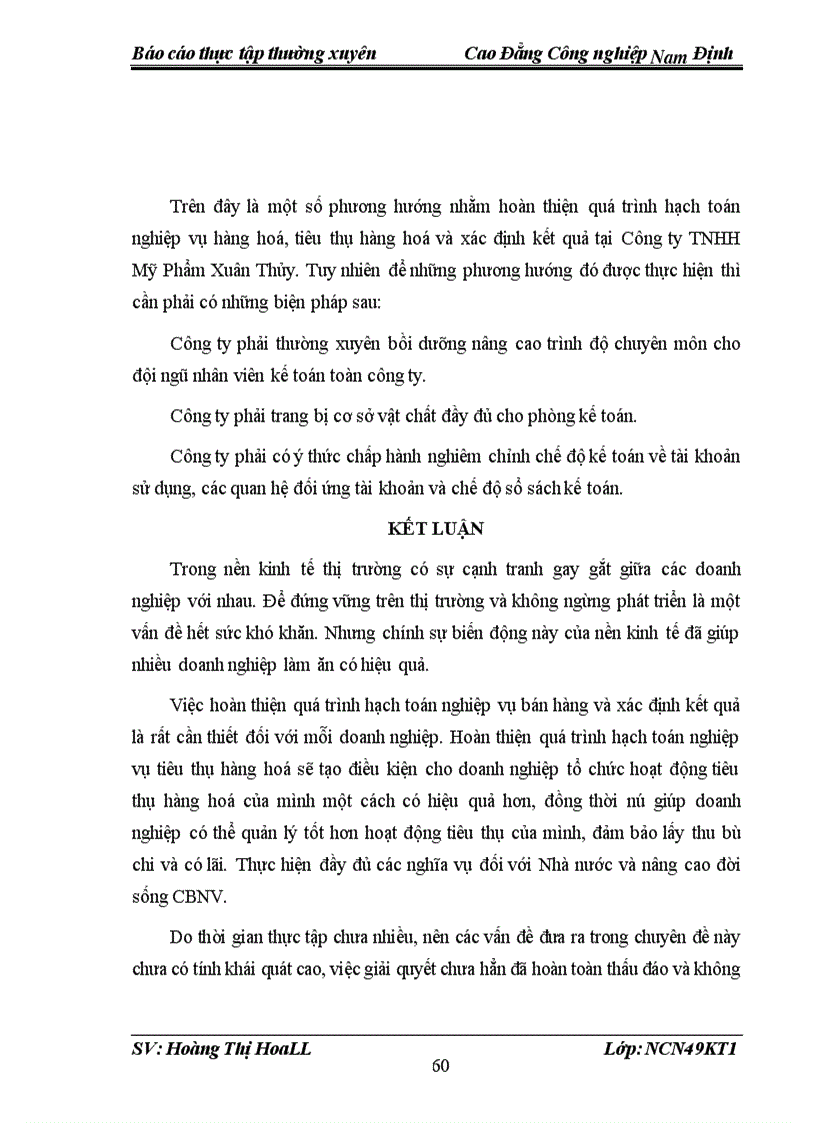 image for page Tổ chức kế toán bán hàng và xác định kết quả bán hàng tại Công ty TNHH Mỹ Phẩm xuân thủy