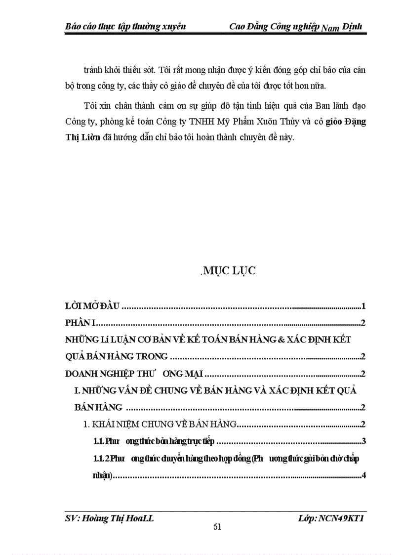 image for page Tổ chức kế toán bán hàng và xác định kết quả bán hàng tại Công ty TNHH Mỹ Phẩm xuân thủy