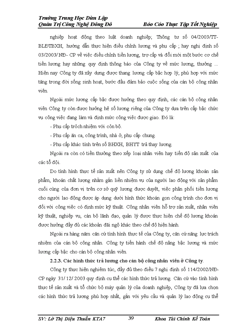 image for page Kế tóan tiền lương và các khoản trích theo lương tại Công ty trách nhiệm hữu hạn Quốc tế B&B làm báo cáo thực tập tốt nghiệp.