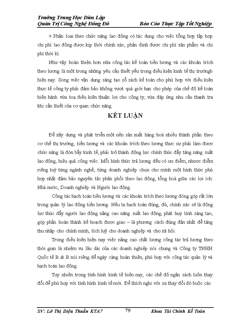 image for page Kế tóan tiền lương và các khoản trích theo lương tại Công ty trách nhiệm hữu hạn Quốc tế B&B làm báo cáo thực tập tốt nghiệp.