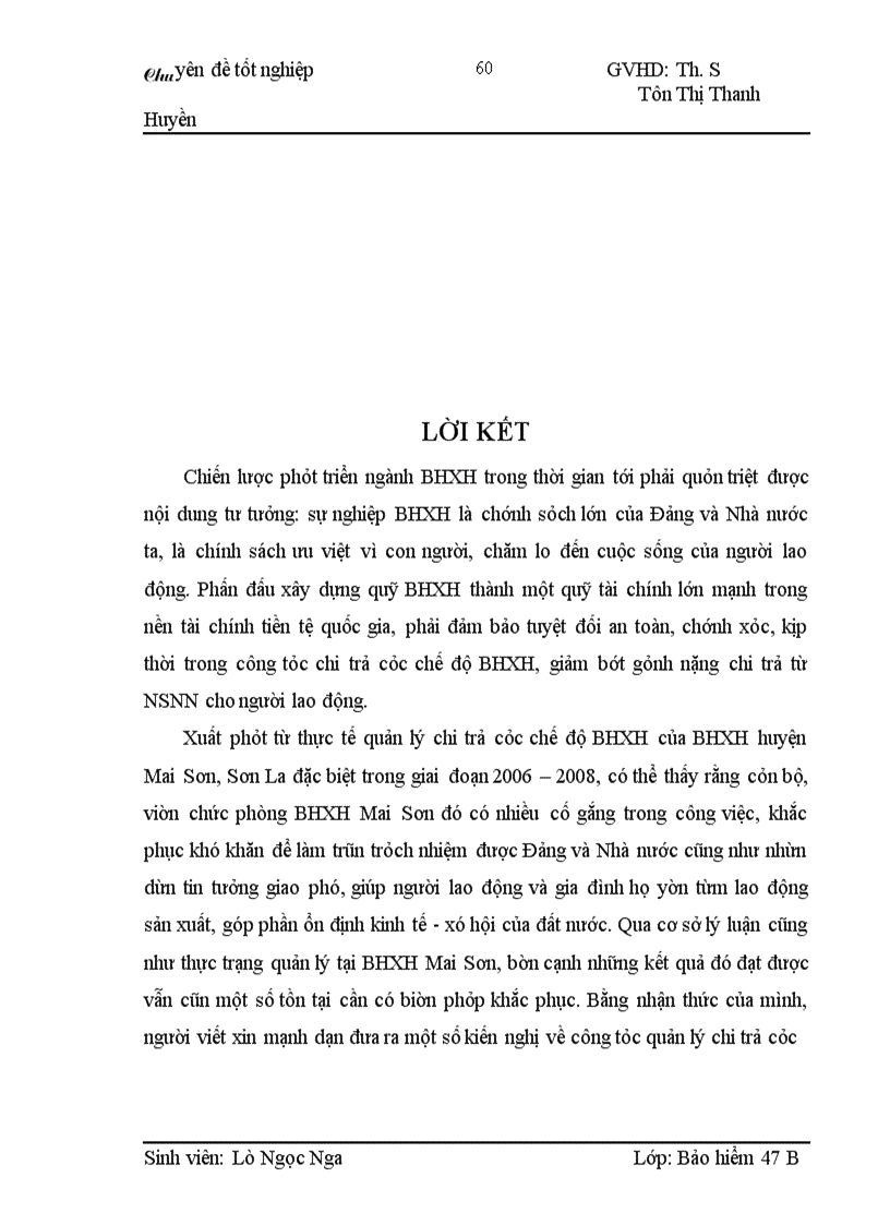 image for page Tình hình quản lý chi trả các chế độ BHXH bắt buộc tại BHXH huyện Mai Sơn tỉnh Sơn La, giai đoạn 2006 – 2008