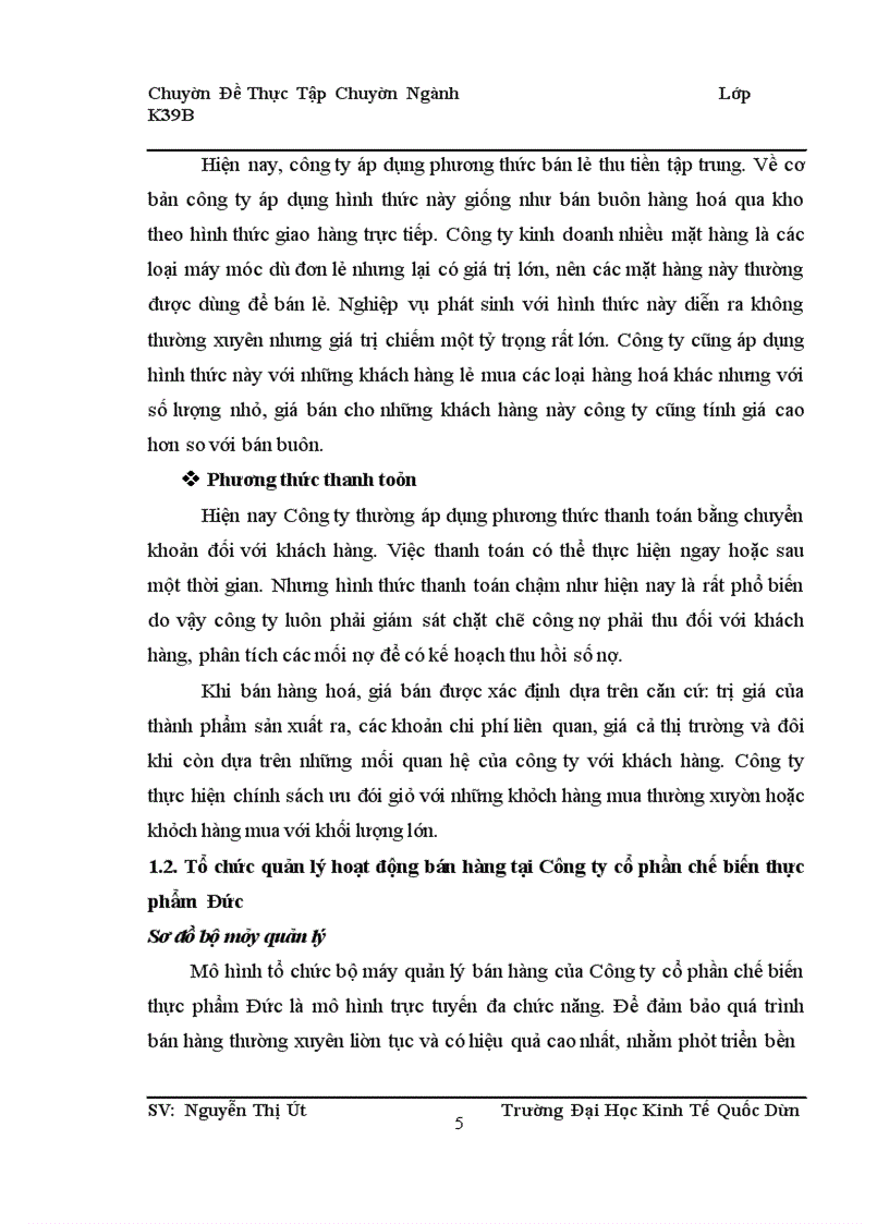 image for page Hoàn thiện công tác kế toán bán hàng tại Công ty cổ phần Chế biến thực phẩm Đức