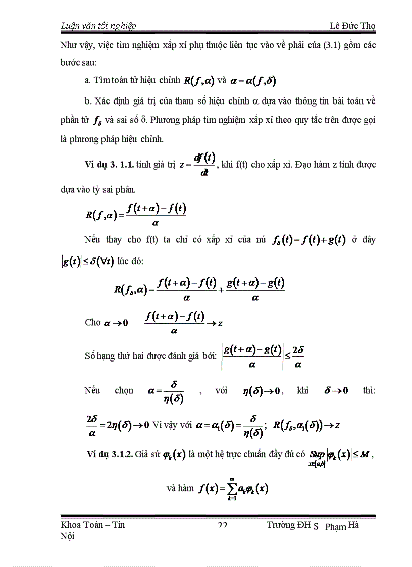 image for page Phương Pháp Hiệu Chỉnh Giải Bài Toán Đặt Không Chỉnh