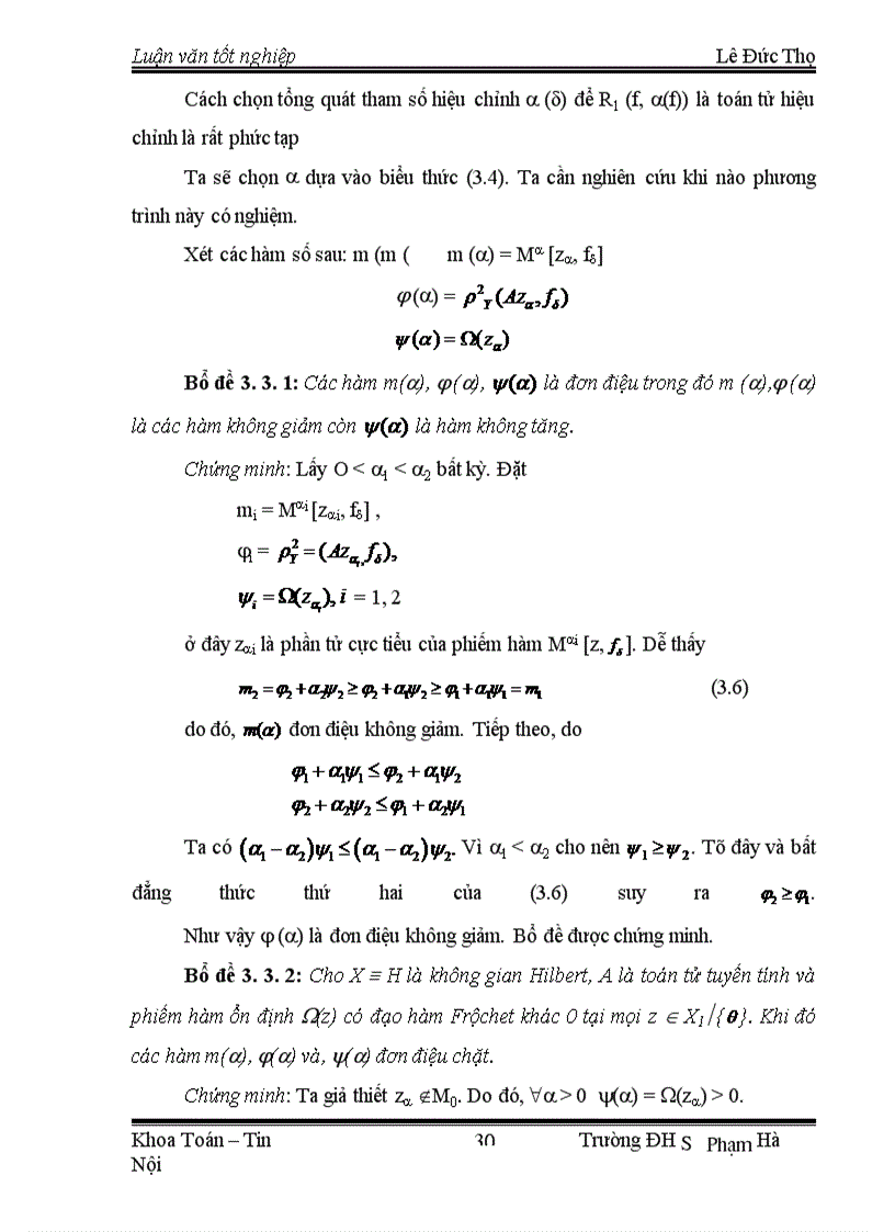 image for page Phương Pháp Hiệu Chỉnh Giải Bài Toán Đặt Không Chỉnh