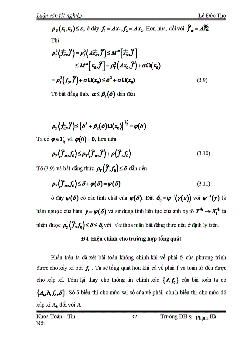 image for page Phương Pháp Hiệu Chỉnh Giải Bài Toán Đặt Không Chỉnh