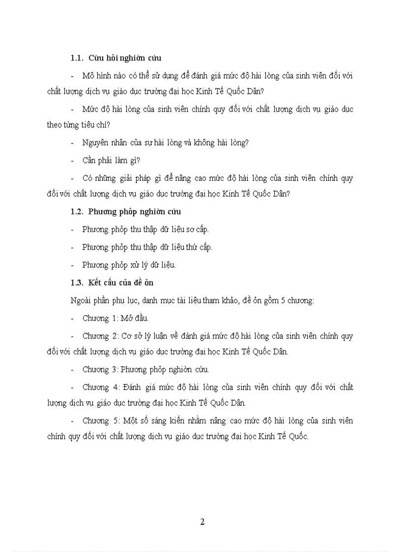 image for page Cơ sở lý luận về đánh giá mức độ hài lòng của sinh viên chính quy đối với chất lượng dịch vụ giáo dục trường đại học Kinh Tế Quốc Dân.