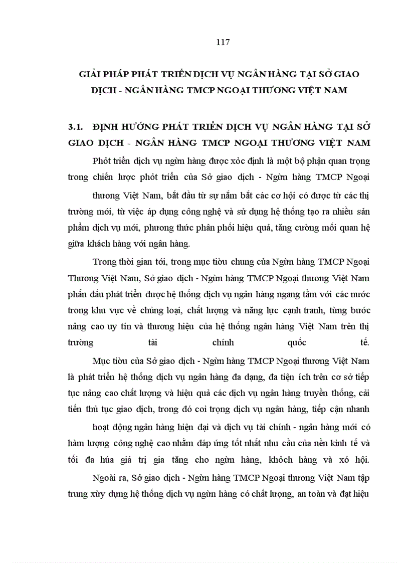 image for page Phát triển dịch vụ ngân hàng tại Sở giao dịch - Ngân hàng thương mại cổ phần Ngoại thương Việt Nam