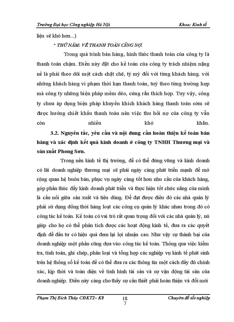 image for page Hoàn thiện kế toán bán hàng và xác định kết quả tại Công ty TNHH Thưong mại và sản xuất Phong Sơn