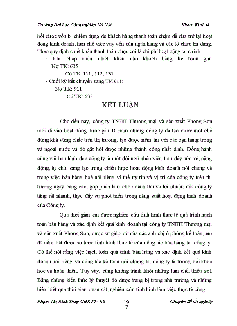 image for page Hoàn thiện kế toán bán hàng và xác định kết quả tại Công ty TNHH Thưong mại và sản xuất Phong Sơn