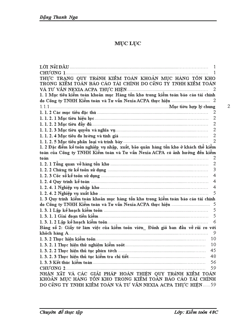 image for page Hoàn thiện quy trình kiểm toán khoản mục hàng tồn kho trong kiểm toán báo cáo tài chính do Công ty TNHH Kiểm toán và Tư vấn Nexia ACPA thực hiện