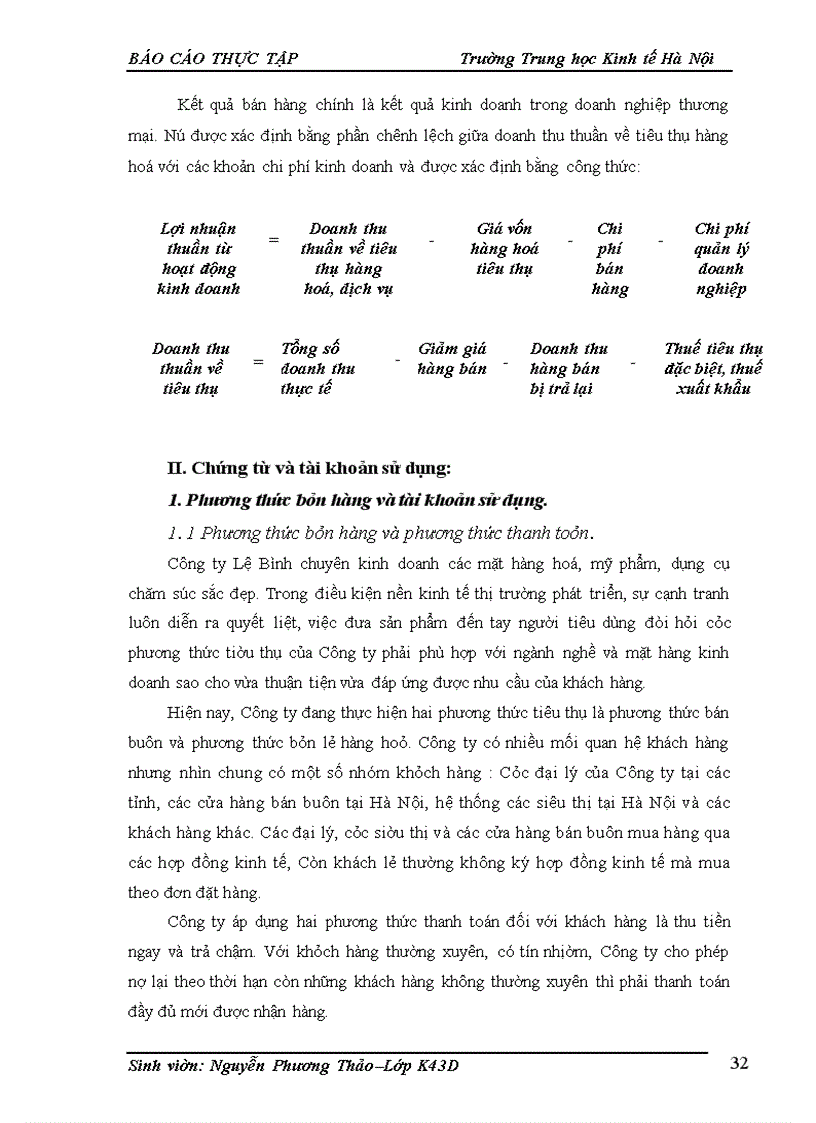 image for page Kế toán bán hàng và xác định kết quả bán hàng ở Công ty TNHH Lệ Bình