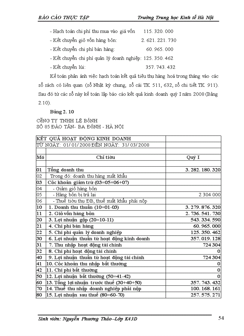 image for page Kế toán bán hàng và xác định kết quả bán hàng ở Công ty TNHH Lệ Bình