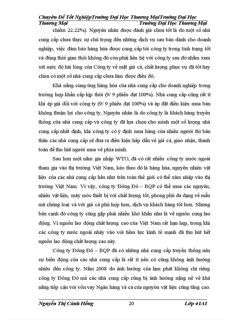 image for page Nghiên cứu ảnh hưởng của yếu tố khách hàng và nhà cung cấp nhằm hoàn thiện công tác quản trị tại công ty Đông Đô – BQP