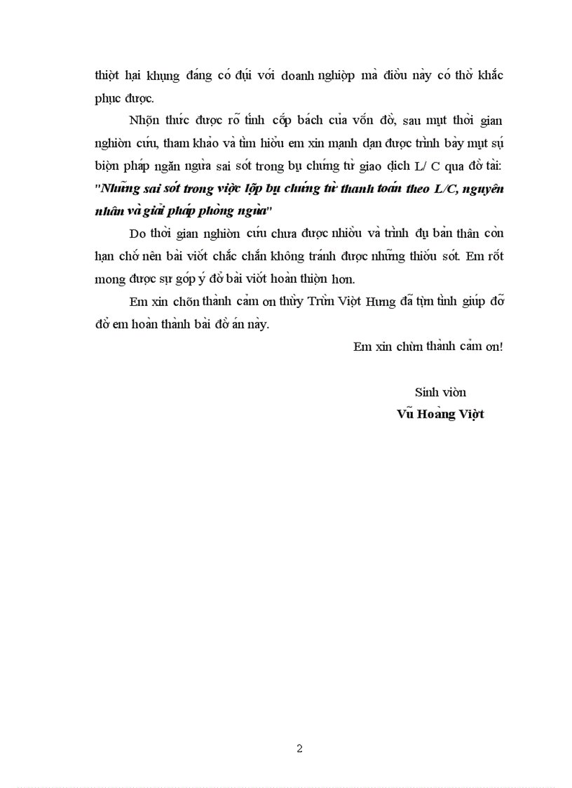 image for page Những sai sót trong việc lập bộ chứng từ thanh toán theo L/C, nguyên nhân và giải pháp phòng ngừa