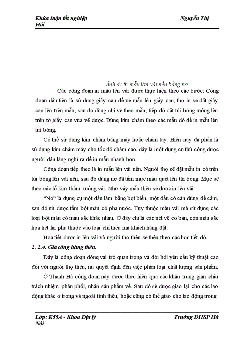 image for page Hiện trạng sản xuất và vấn đề thị trường tiêu thụ của làng nghề thêu ren Thanh Hà