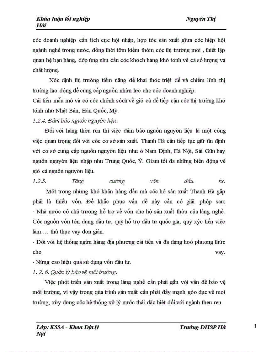 image for page Hiện trạng sản xuất và vấn đề thị trường tiêu thụ của làng nghề thêu ren Thanh Hà