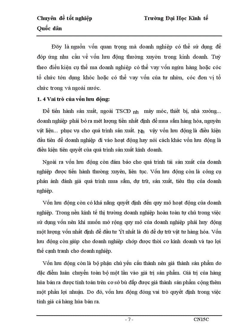 image for page Vốn lưu động và hiệu quả sử dụng vốn lưu động của Công ty Cổ phần Thành Trung