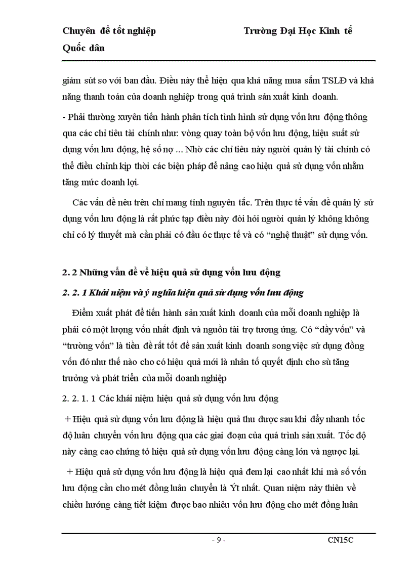 image for page Vốn lưu động và hiệu quả sử dụng vốn lưu động của Công ty Cổ phần Thành Trung