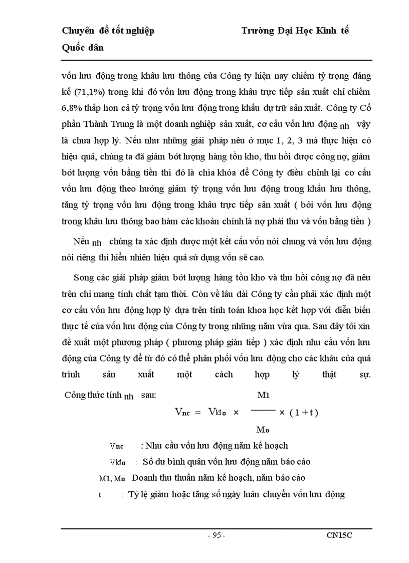 image for page Vốn lưu động và hiệu quả sử dụng vốn lưu động của Công ty Cổ phần Thành Trung