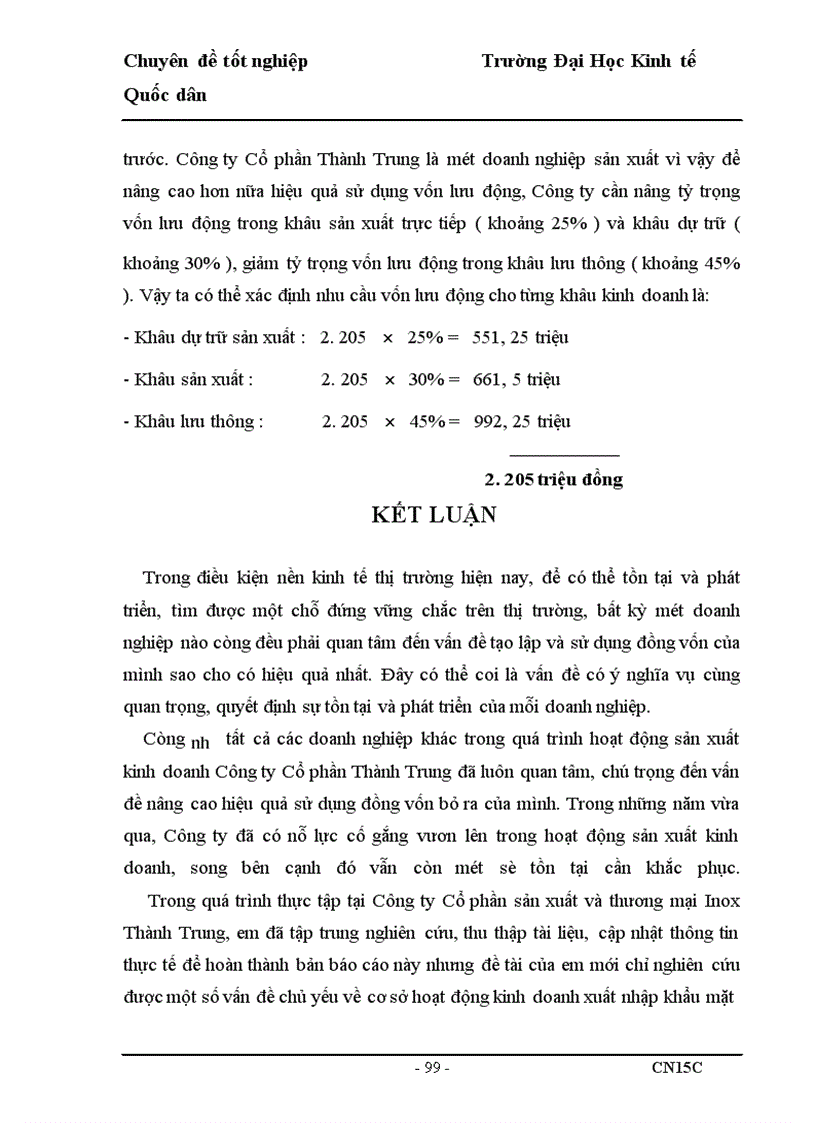 image for page Vốn lưu động và hiệu quả sử dụng vốn lưu động của Công ty Cổ phần Thành Trung