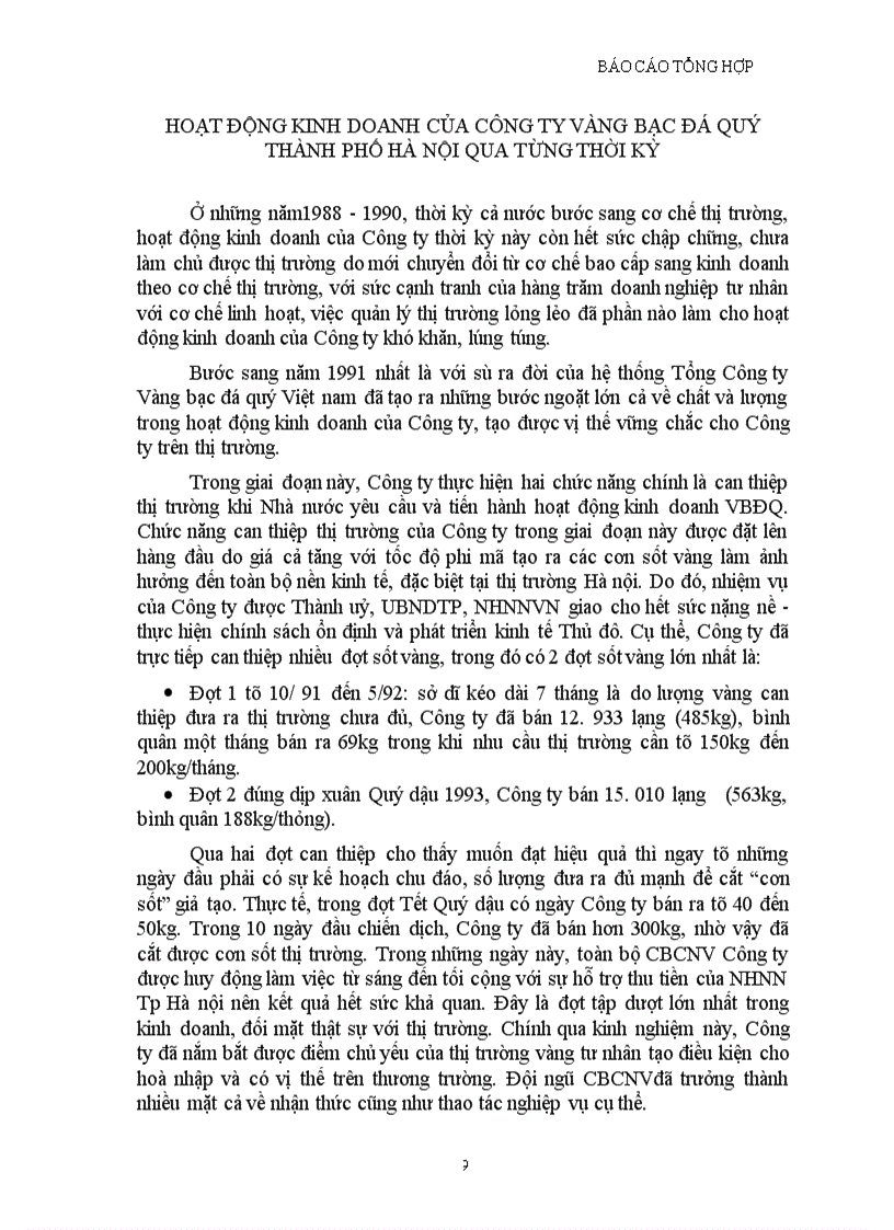 image for page Hoạt động kinh doanh của Công ty Vàng bạc đá quý Tp Hà nội