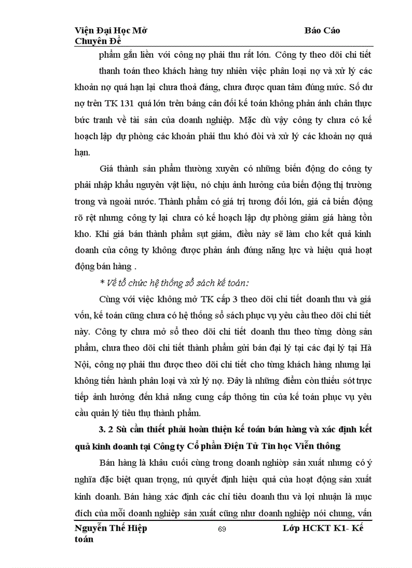 image for page Bán hàng và xác định kết quả kinh doanh tại công ty Cổ phần Điện tử Tin học Viễn thông