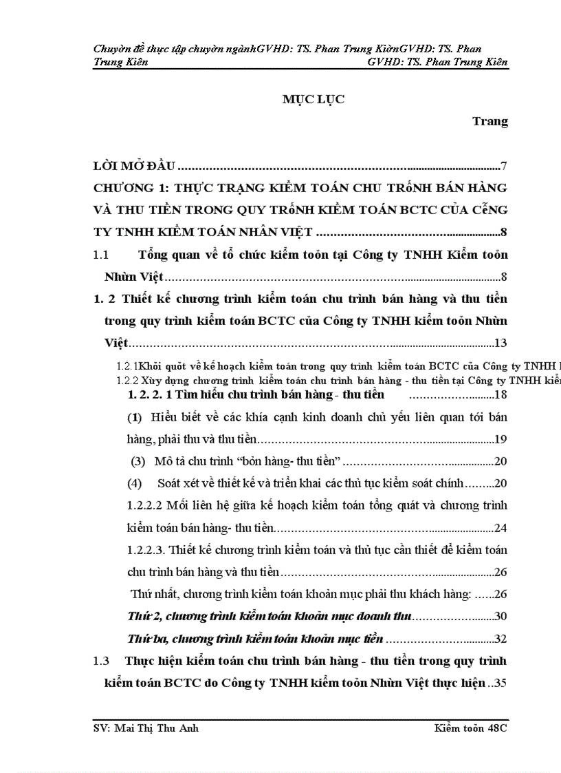 image for page Kiểm toán chu trình bán hàng - thu tiền do do Công ty TNHH Kiểm toán Nhân Việt thực hiện
