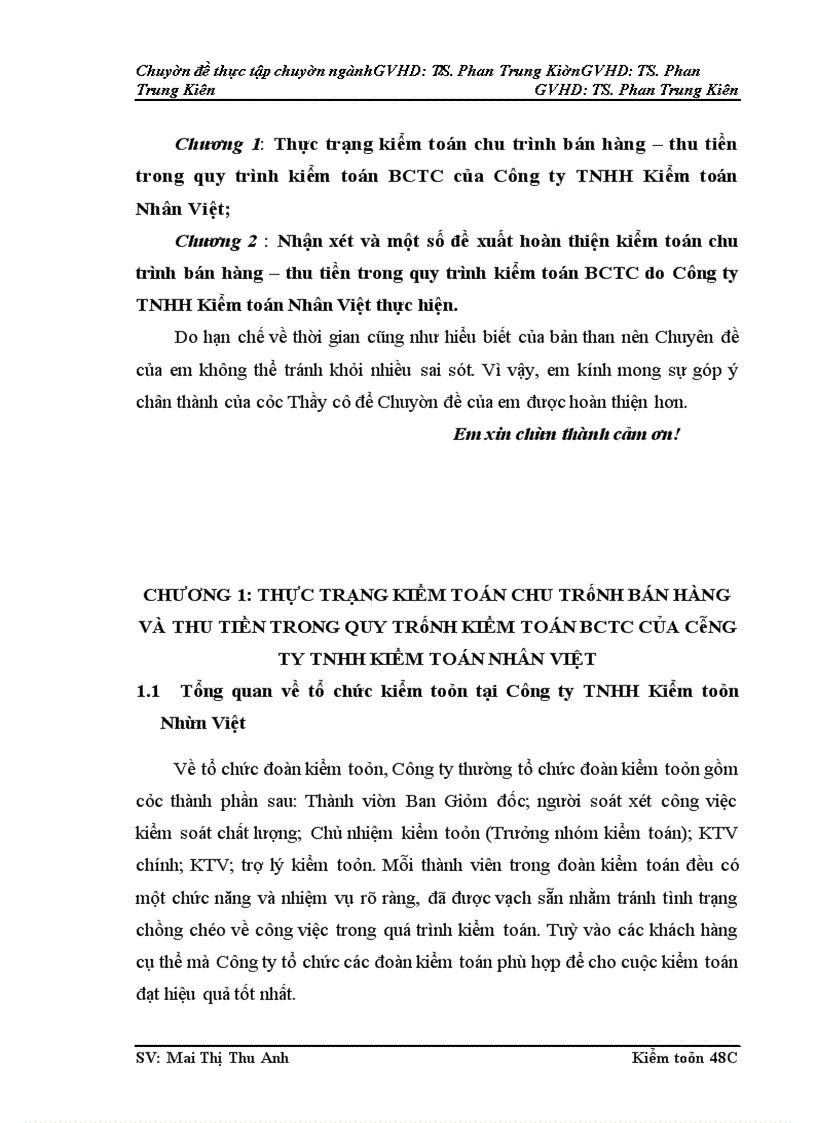 image for page Kiểm toán chu trình bán hàng - thu tiền do do Công ty TNHH Kiểm toán Nhân Việt thực hiện