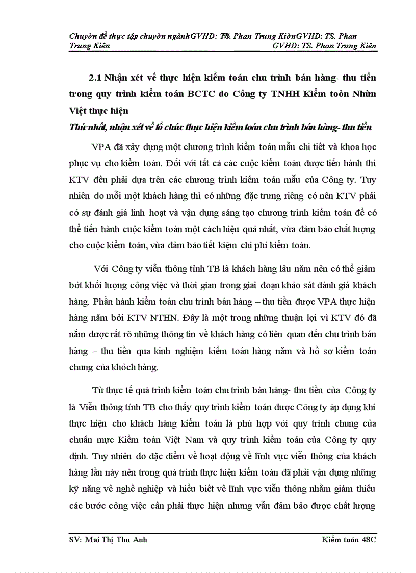 image for page Kiểm toán chu trình bán hàng - thu tiền do do Công ty TNHH Kiểm toán Nhân Việt thực hiện