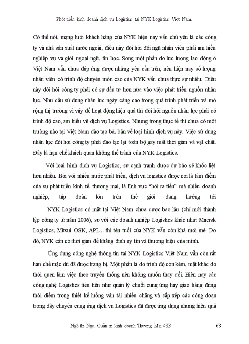 image for page Phát triển kinh doanh dịch vụ Logistics tại công ty NYK Logistics Việt Nam