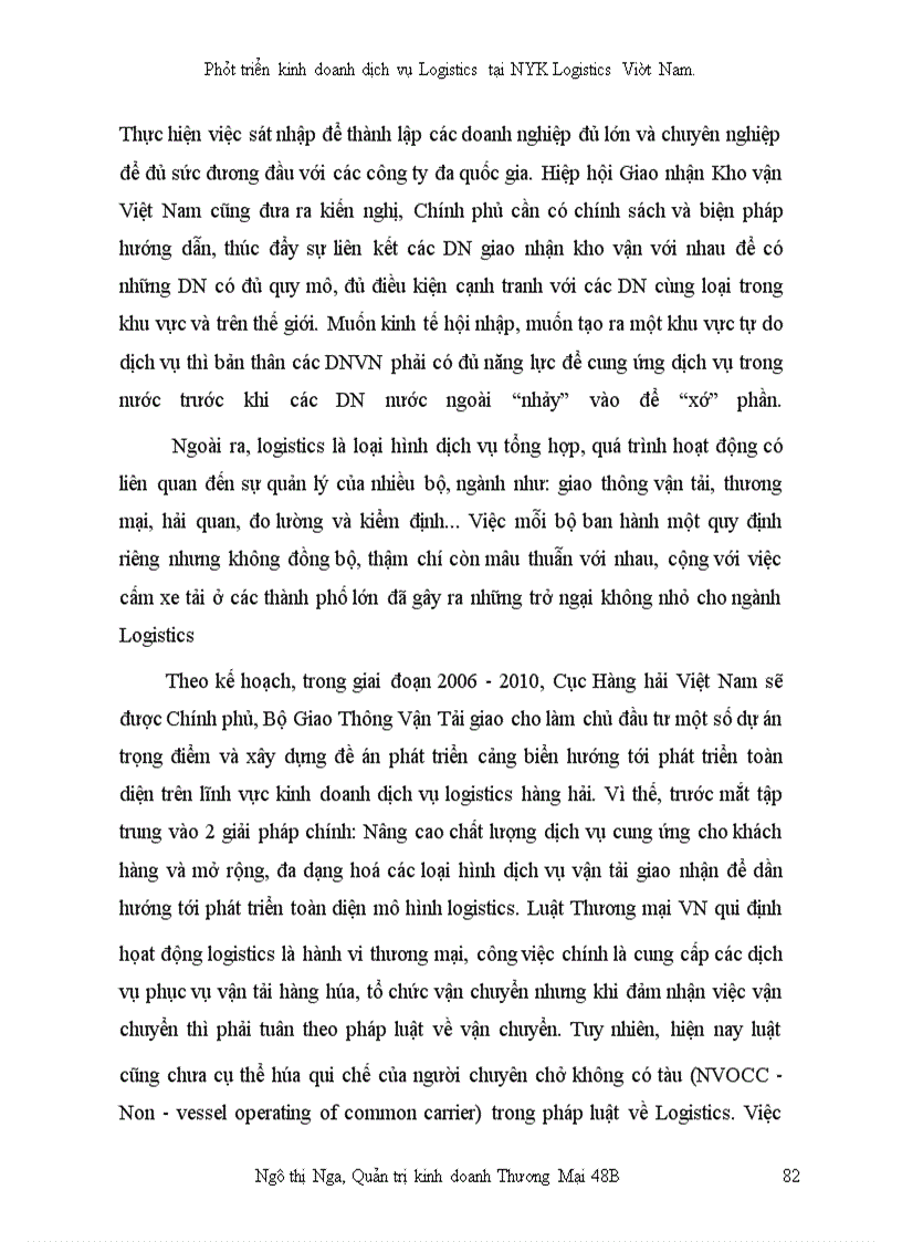 image for page Phát triển kinh doanh dịch vụ Logistics tại công ty NYK Logistics Việt Nam