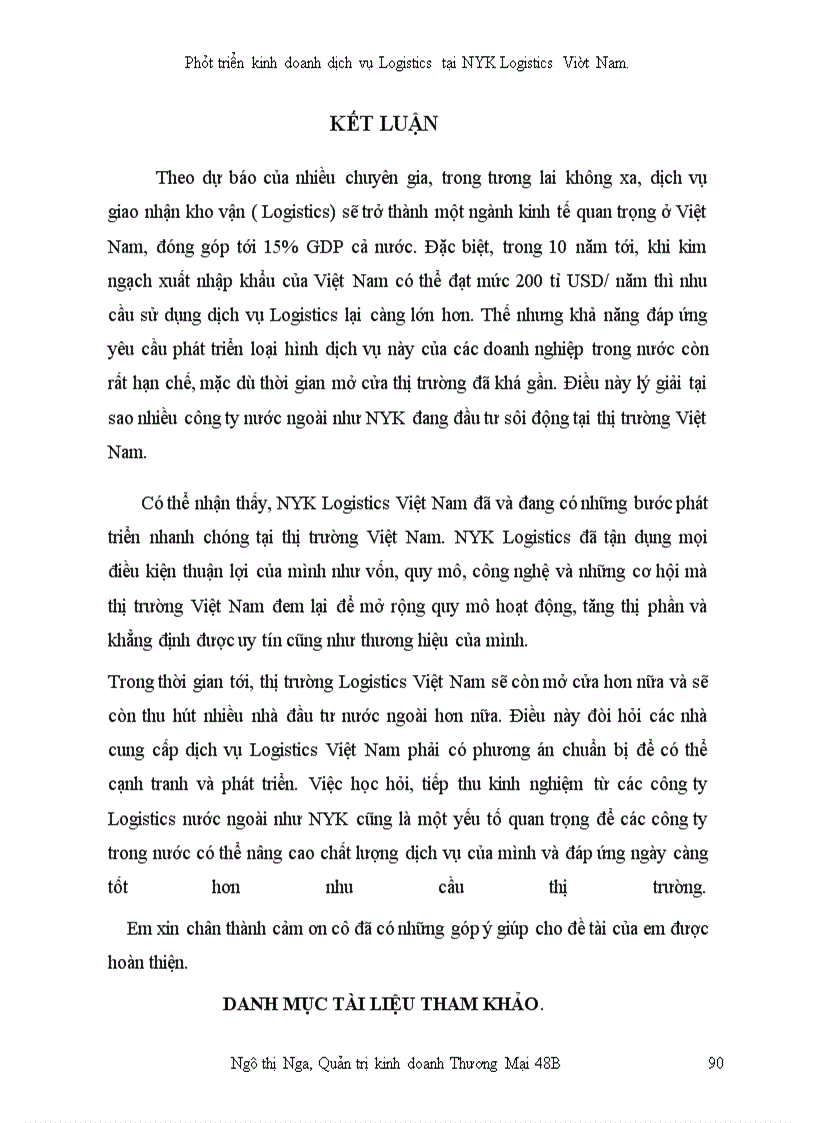 image for page Phát triển kinh doanh dịch vụ Logistics tại công ty NYK Logistics Việt Nam