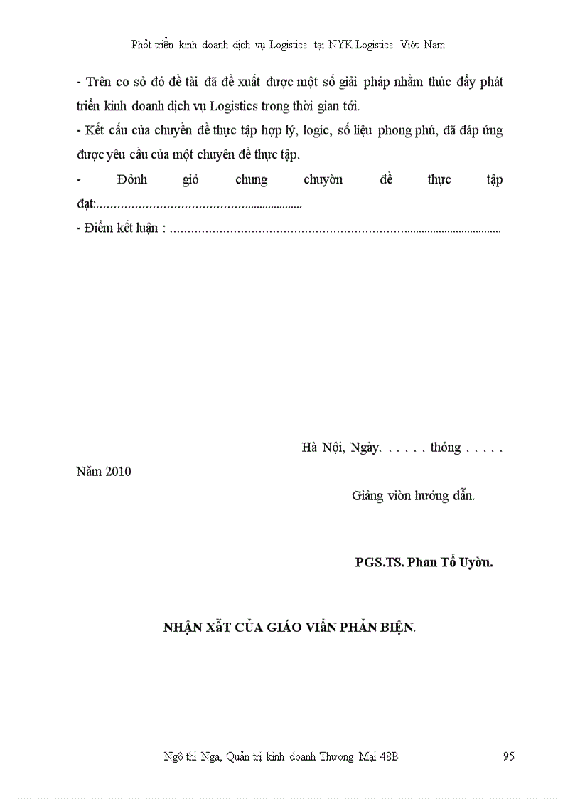 image for page Phát triển kinh doanh dịch vụ Logistics tại công ty NYK Logistics Việt Nam