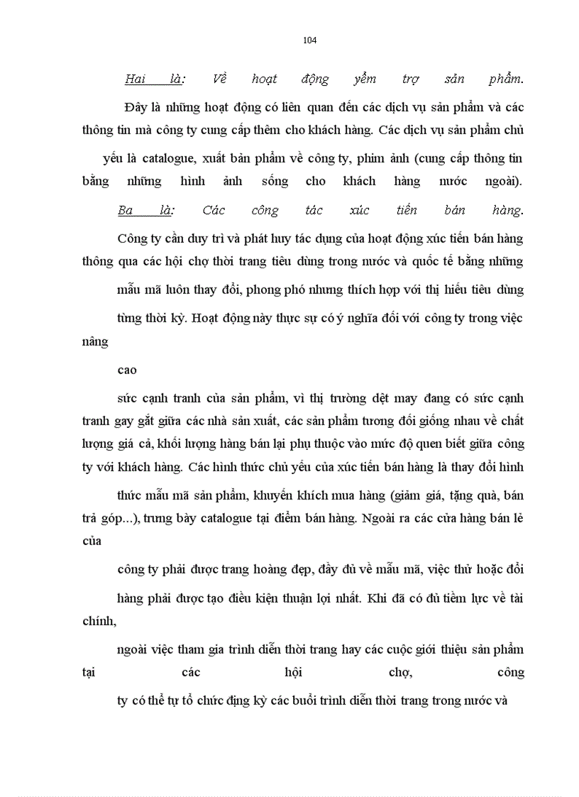 image for page Cỏc giải phỏp nõng cao sức cạnh tranh của sản phẩm xuất khẩu ở cụng ty dệt may Hà Nội (Hanosimex)