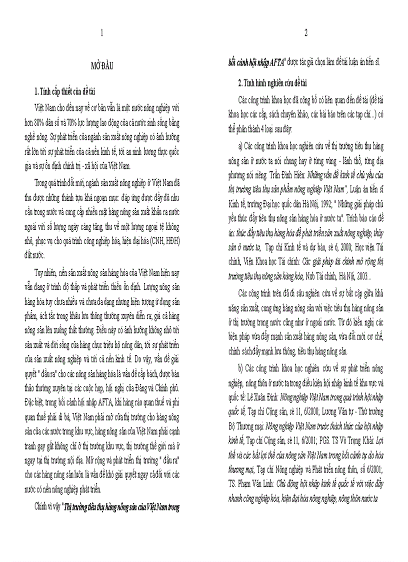 image for page Thị trường tiêu thụ hàng nông sản của Việt Nam trong bối cảnh hội nhập AFTA