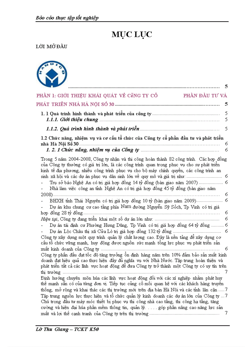 image for page Thực tập tốt nghiệp: công ty cổ phần đầu tư và phát triển nhà hà nội số 30